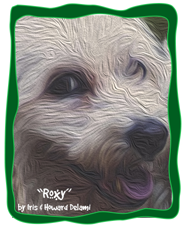 painting of roxy capturing her impish spirit.